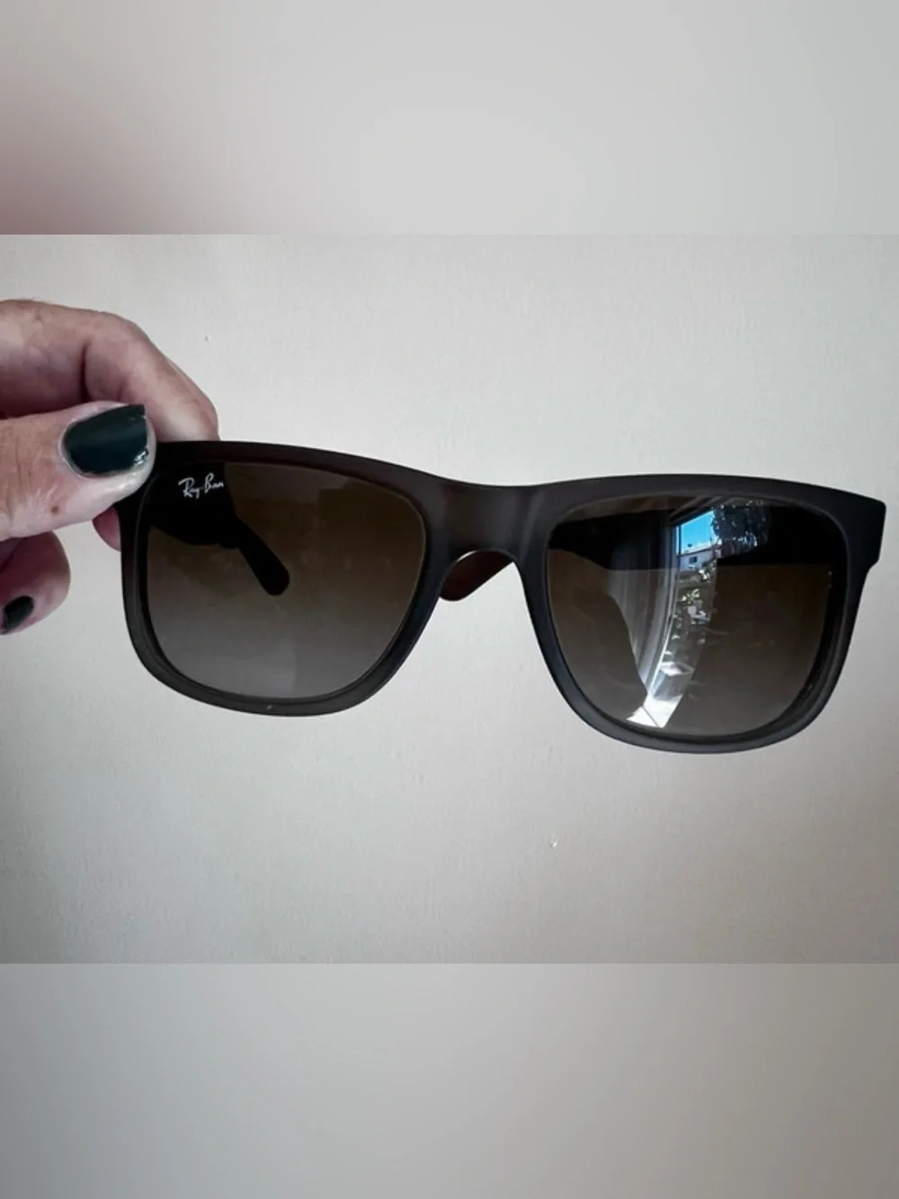 Ray-Ban Square Sunglasses in Dark Brown Frame with Brown Lenses